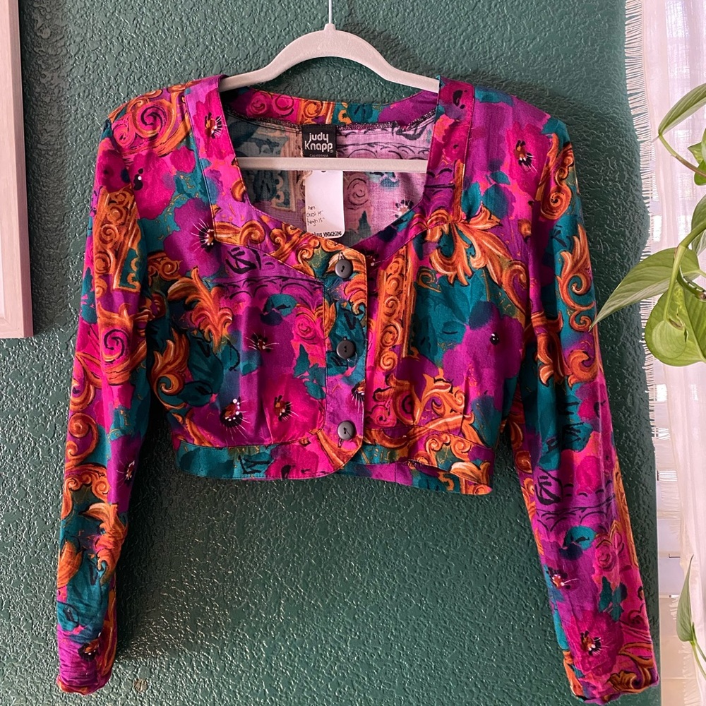 Vintage 80’s Floral Crop Top By Judy Knapp